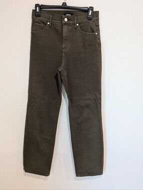 Express Straight Leg Jeans in Olive Green (Size 2/s)
